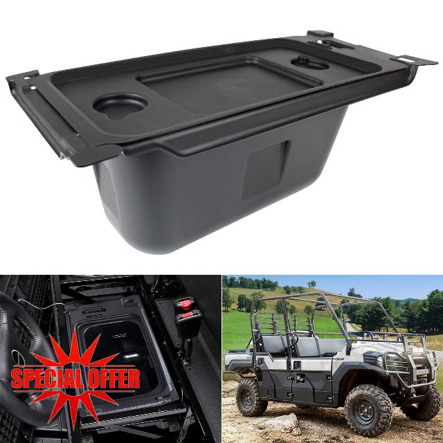 CPOWACE Underseat Storage Box Compatible with 2015-2023 Kawasaki Mule PRO-FX FXR FXT DX DXT Accessories Under Seat Storage Bin Set Organizer Tray Replacement for 99994-1463