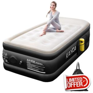 Kayfia Air Mattress with Rechargable Portable Pump (Twin)