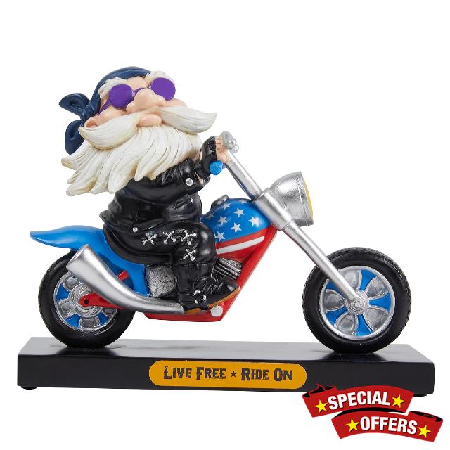 MicDecor Home Decor Motorcycle Biker Birthday Gift for Men Dad Husband Grandpa Polyresin Retro Cool Inspirational Motorcycle Rider Gift 7.5Inch Figurine JS0375A
