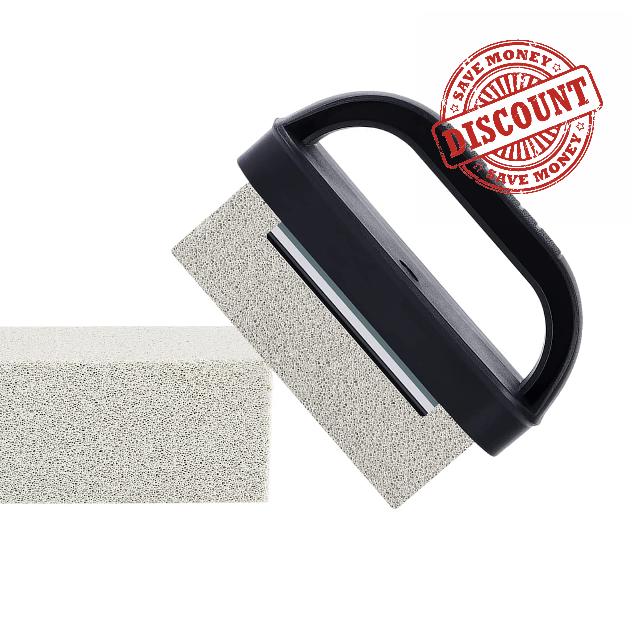 Grill Stone Cleaning Block Grill Cleaning Stones for Gas Pumice Cleaning Stone Grill Griddle Cleaning Kit 3 Pack with Handle