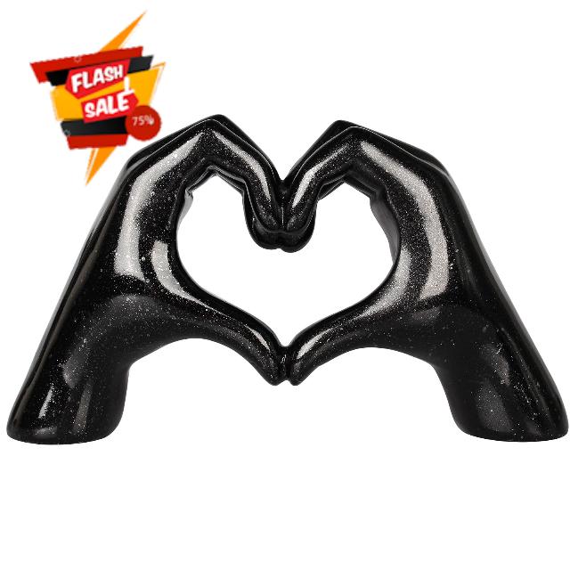 Love Gesture Both Hand Statue Black Aesthetic Decorations