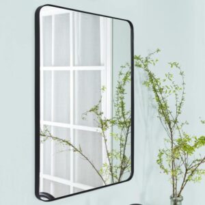 TEHOME 20x30' Oil Rubbed Bronze Rounded Rectangle Bathroom Mirror Darkened Bronze 30 x 20 inch Metal Framed Rectangular Vanity Mirror