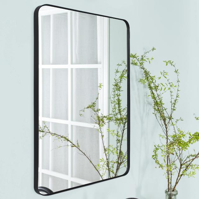 TEHOME 20x30' Oil Rubbed Bronze Rounded Rectangle Bathroom Mirror Darkened Bronze 30 x 20 inch Metal Framed Rectangular Vanity Mirror