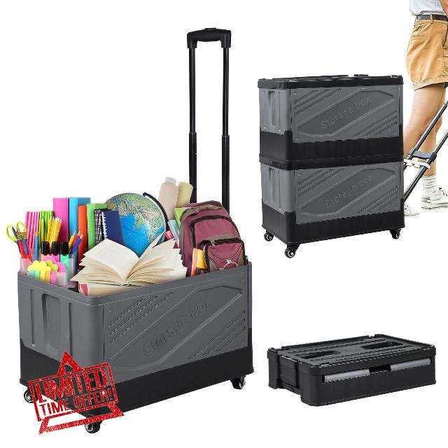 XCBYT Foldable Utility Cart Rolling Crate