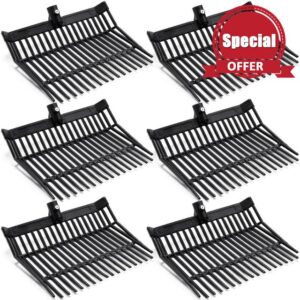 Lasnten 6 Pcs Manure Fork Head Fork Replacement Head with 18 Tines