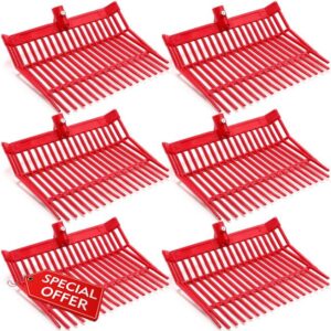 Lasnten 6 Pieces Manure Fork Head Fork Replacement Head with 18 Tines