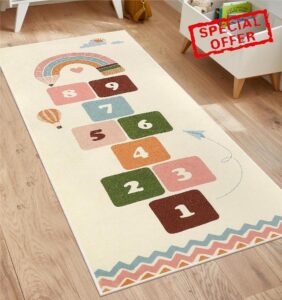 STARUIA Colorful Hopscotch Kids Rug for Playroom