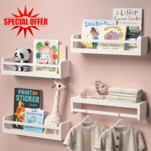 Boswillon Dual-Guard Nursery Book Shelves Set of 4