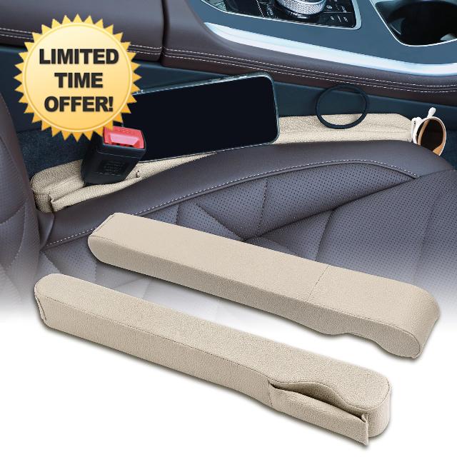 Grathia 2 Pack Leather Seat Gap Filler Universal for Car SUV Truck Fit Organizer Fill The Gap Between Seat and Console Stop Things from Dropping fit to Seat Gaps from 1.1" to 1.5" Width