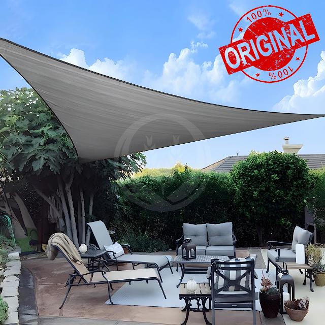 GRSUNGLOW Shade Sail Shade Canopy Sand UV Block Canopy for Patio Outdoor Lawn Garden and Backyard (Gray