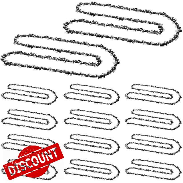 Hiboom 12 Pieces 18 Inch Chainsaw Chain 3/8" Pitch. 050'' Gauge 62 Drive Links for Replacement Chain Saw Cutting Chain