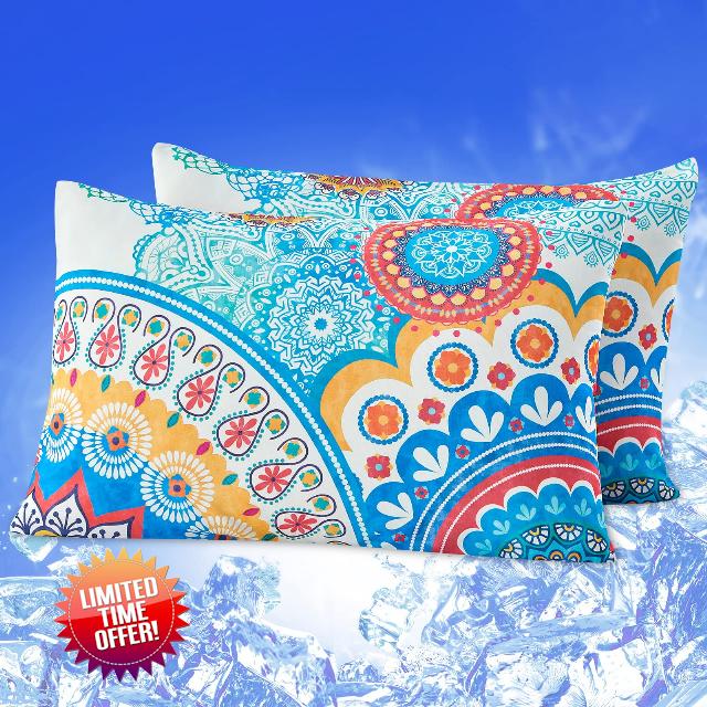 YIYEA Cooling Pillow Cases for Hot Sleepers & Night Sweats - Double-Sided Arc-Chill Q-max>0.5 Technology - Ultra Soft