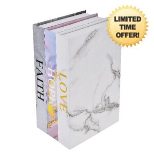 YD SZ YADOO Decorative Book Box for Shelves Modern Pink Decor Books for Entry Table Coffee Table Decor Fake Books Fashion Books Decor with Satin Ribbon (Z110)