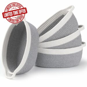 4 Pack Small Woven Basket with Handles