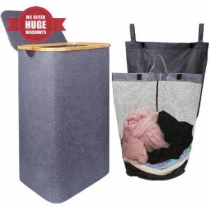 Laundry Hamper with Lid，100L Large Hampers for Laundry with Handles