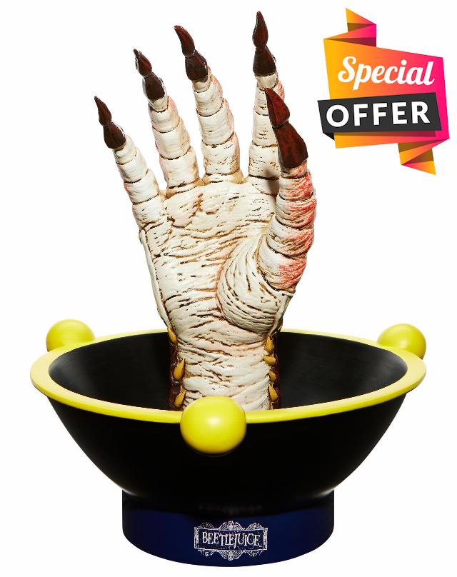 Spirit Halloween Beetlejuice Shrimp Hand Greeter Bowl | Officially Licensed | Halloween Décor