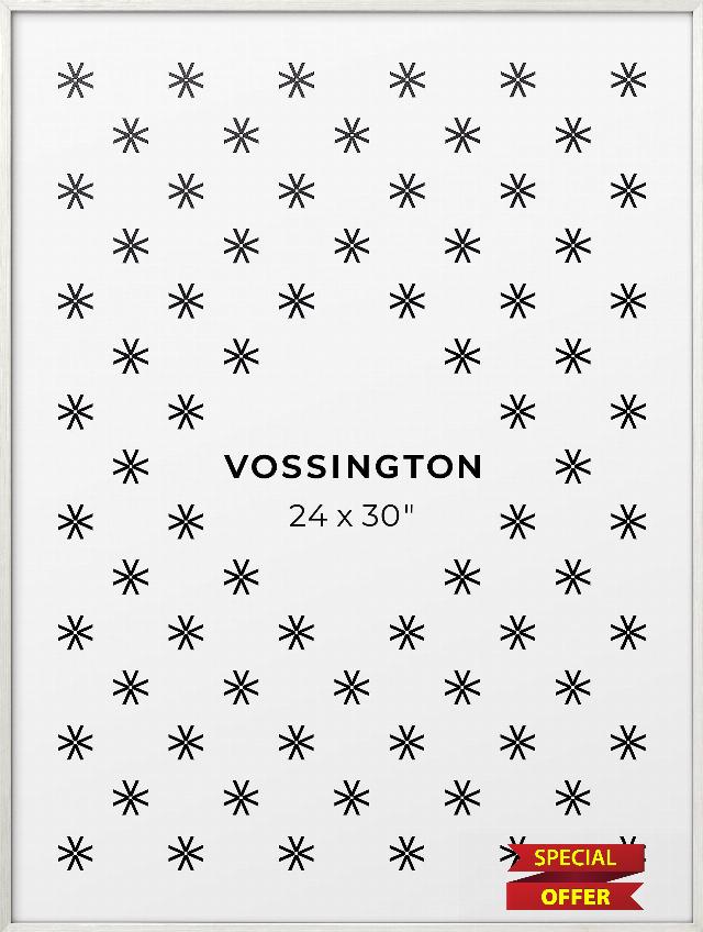 Vossington Thin 24x30 Poster Frame - White Frame Color (Real Wood Grain Finish) - Slim & Modern Frame Design - Fits 1 Picture