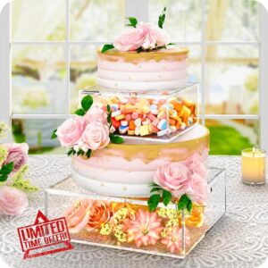 2PCS Acrylic Fillable Cake Stand Cake Riser Cake Tier