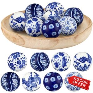 BBTO 8 Pcs Porcelain Balls Decorative Balls for Centerpiece Bowls Decorative Balls Tray Bowl or Basket Decor for Centerpiece Bowls