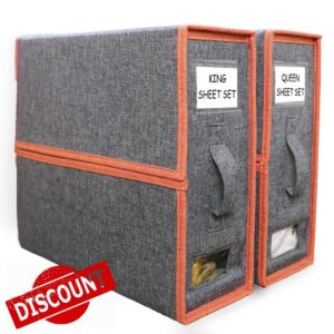 Diyfire Foldable Bed Sheet Set Organizer 2 Pack