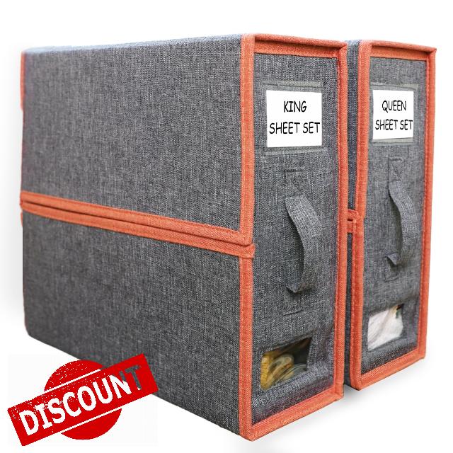Diyfire Foldable Bed Sheet Set Organizer 2 Pack