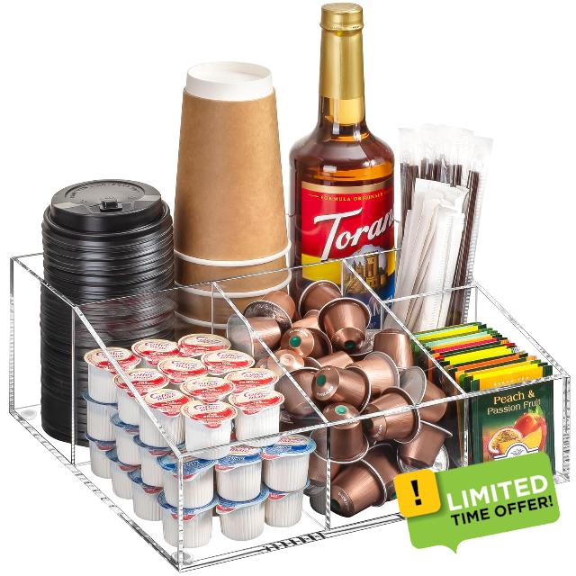 Acrylic Coffee Station Organizer Bar