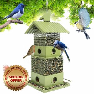 Bird Feeder for Outside Hanging Squirrel Proof Wild Bird Feeders Retractable Outdoor Feeder 6.2 lbs Large Capacity for Cardinal