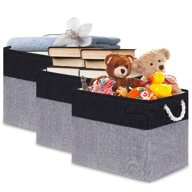 Hylarios Fabric Storage Baskets for Shelves 3 Pack