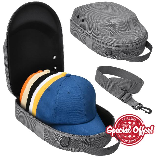 Livememory Travel Hat Case - Hard Hat Box for Baseball Caps Carrier Hat Holder for Travel & Home Storage - Protects up to 6 Hats