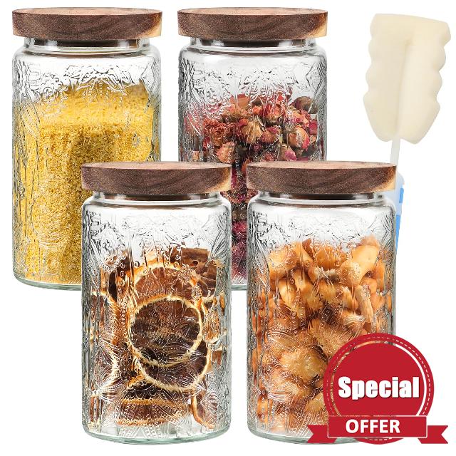EkkoVla 34 FL OZ Vintage Glass Storage Jar