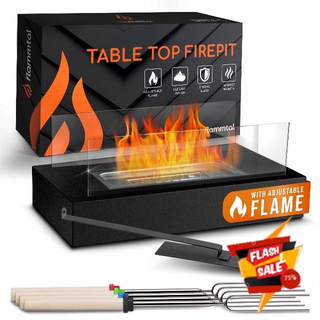 EDELFELD - Warming Table Fireplace - Spectacular Table Fire for Indoor and Outdoor Use - Bio Ethanol Fireplace with Campfire Atmosphere - Bioethanol Table Fireplace - Spreading Warmth and Cosiness -