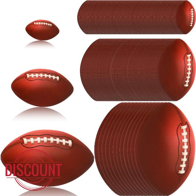 Colarr 200 Count Football Cutouts Decorative Papers Football 13 Inch 8.5 Inch 4.5 Inch Football Cardboard Sports Decorations for Football Game Party Birthday Home Classroom Decor