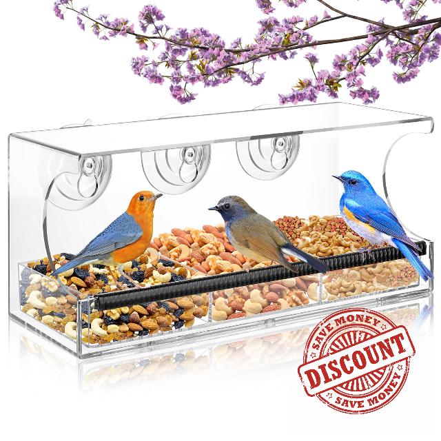 TESSTSY Window Bird Feeders with Strong Suction Cups