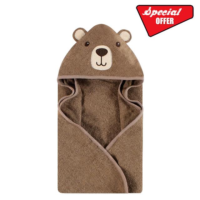 Hudson Baby Unisex Baby Cotton Animal Face Hooded Towel