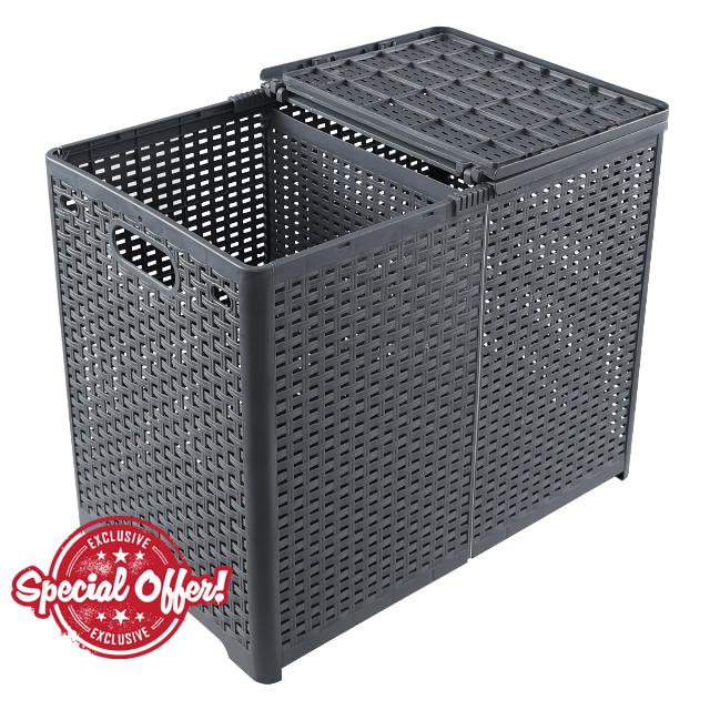 Sandmovie 2 Section Collapsible Laundry Basket
