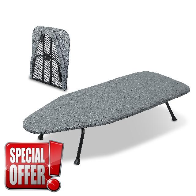 Metal Mesh Panel Tabletop Ironing Board | Foldable Iron Board | Heavy Duty Small Iron Board with Heat Resistant Cover and 100% Cotton 8mm Thicken Pad | 31.5"x11.8"x6.2"