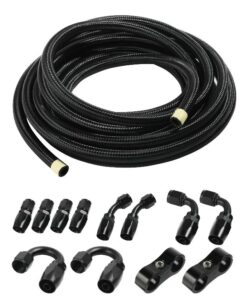 AOCISKA 20FT Black Nylon Braided Fuel Oil Hose Fuel Line