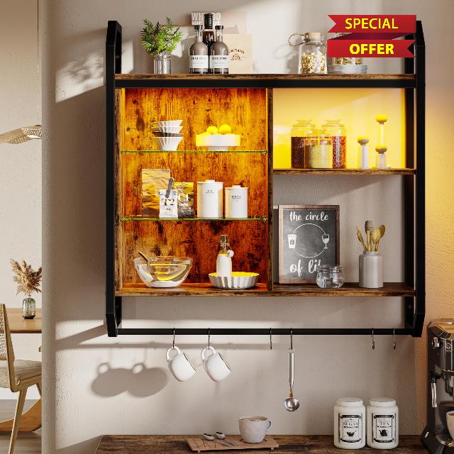 Bestier LED Kitchen Floating Shelves