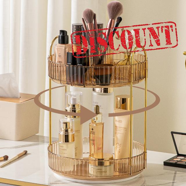 shuang qing 360° Rotating Makeup Organizer