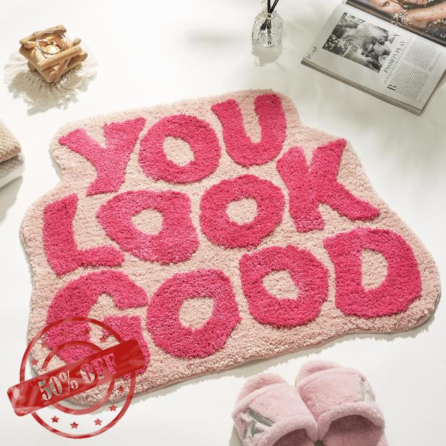 DyeFury Pink You Look Good Bathroom Rugs Bath Mat