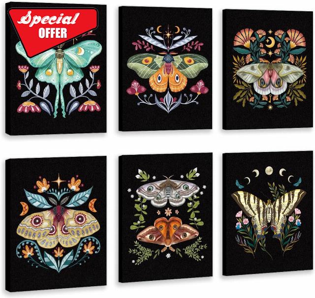HPNIUB Boho Moth Wall Decor
