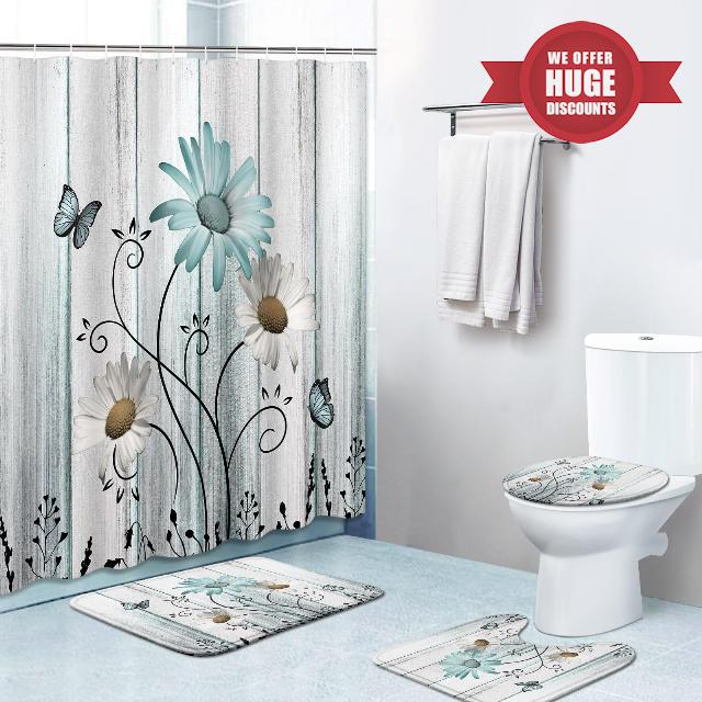 4 Piece Shower Curtain Sets
