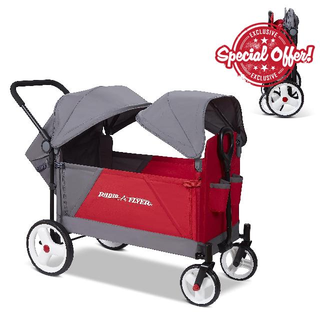Radio Flyer Discovery Stroll 'N Wagon with Canopies