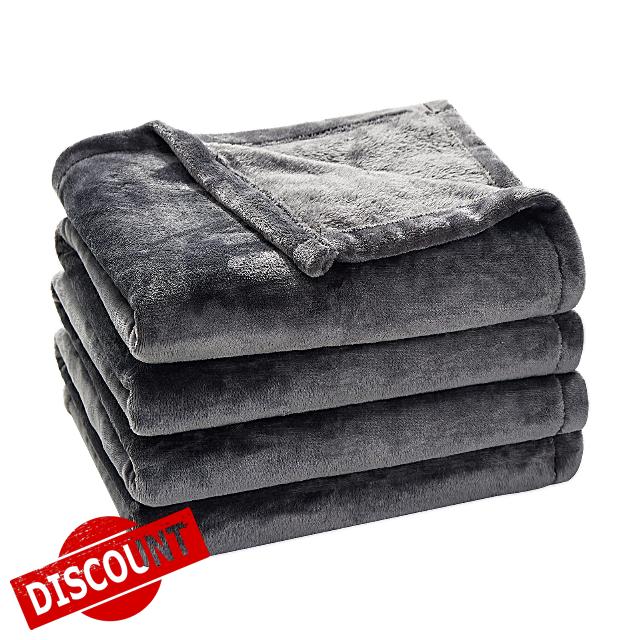 HYLEORY Fleece Blanket King Size Dark Grey Bed Blanket for Couch