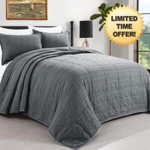 HOMBYS Waffle Weave Oversized King Bedspreads 120x120