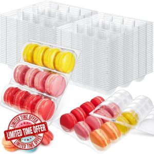 Sherr Clear Plastic Macaron Boxes Clear Macaron Containers Macaroon Storage Containers Macaroon Boxes Packaging Display Trays for Cookie