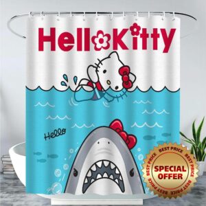 Y-YUJIA Cartoon Kitty Shower Curtain for Kid Girl Women Shower Curtain 72x72in Polyester Pongee Blue Cartoon Cat Theme Shower Curtain