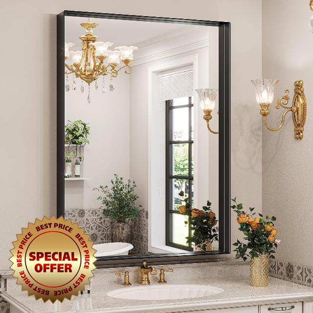 Black Bathroom Mirror for Wall