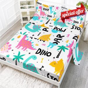 Axolotl Cute Cartoon Dinosaur Sheet Set Twin Size for Girls