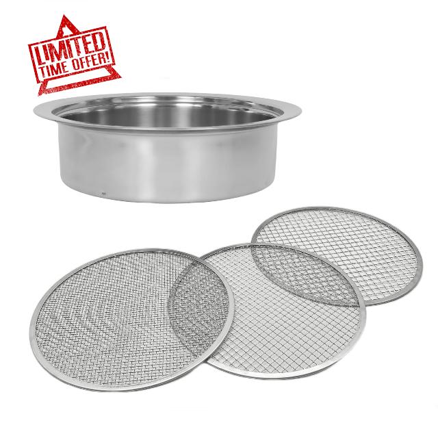 Soil Sifter Set with 3 Sieve Meshes for Rock Sifter Sand Sifter Compost Sieve